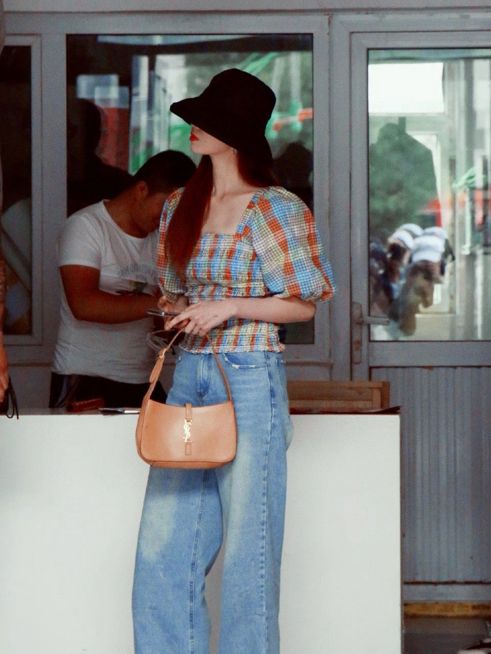 Light Brown and Orange Shoulder Bag