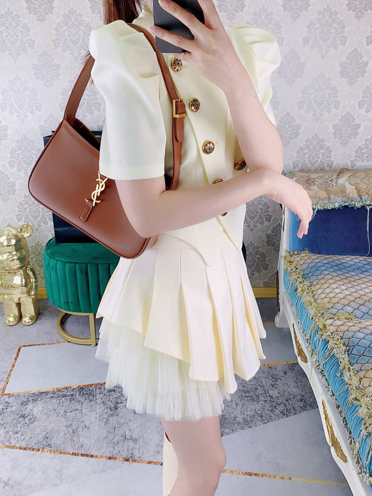 Light Brown and Orange Shoulder Bag