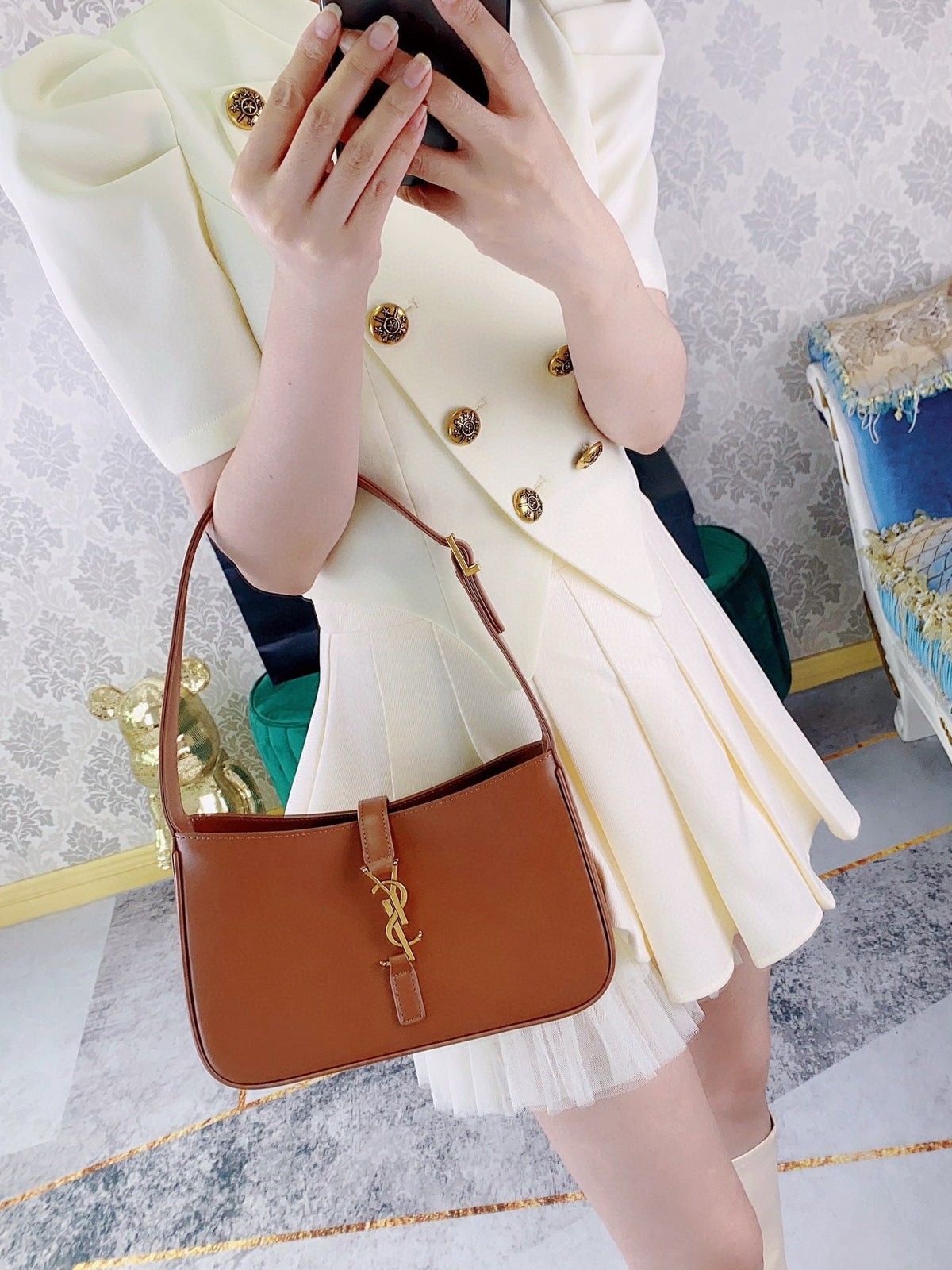 Light Brown and Orange Shoulder Bag