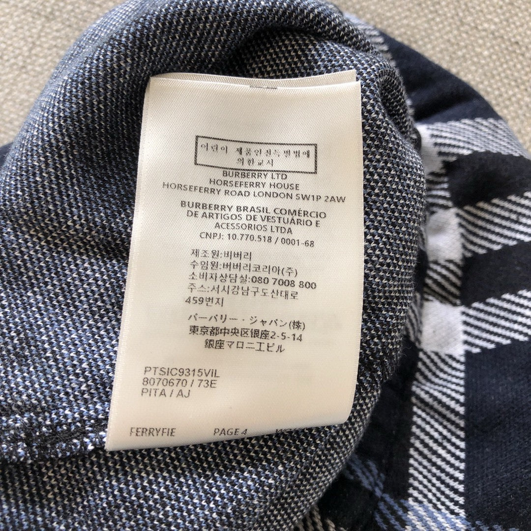 Navy Cotton Check Drawstring - Men's