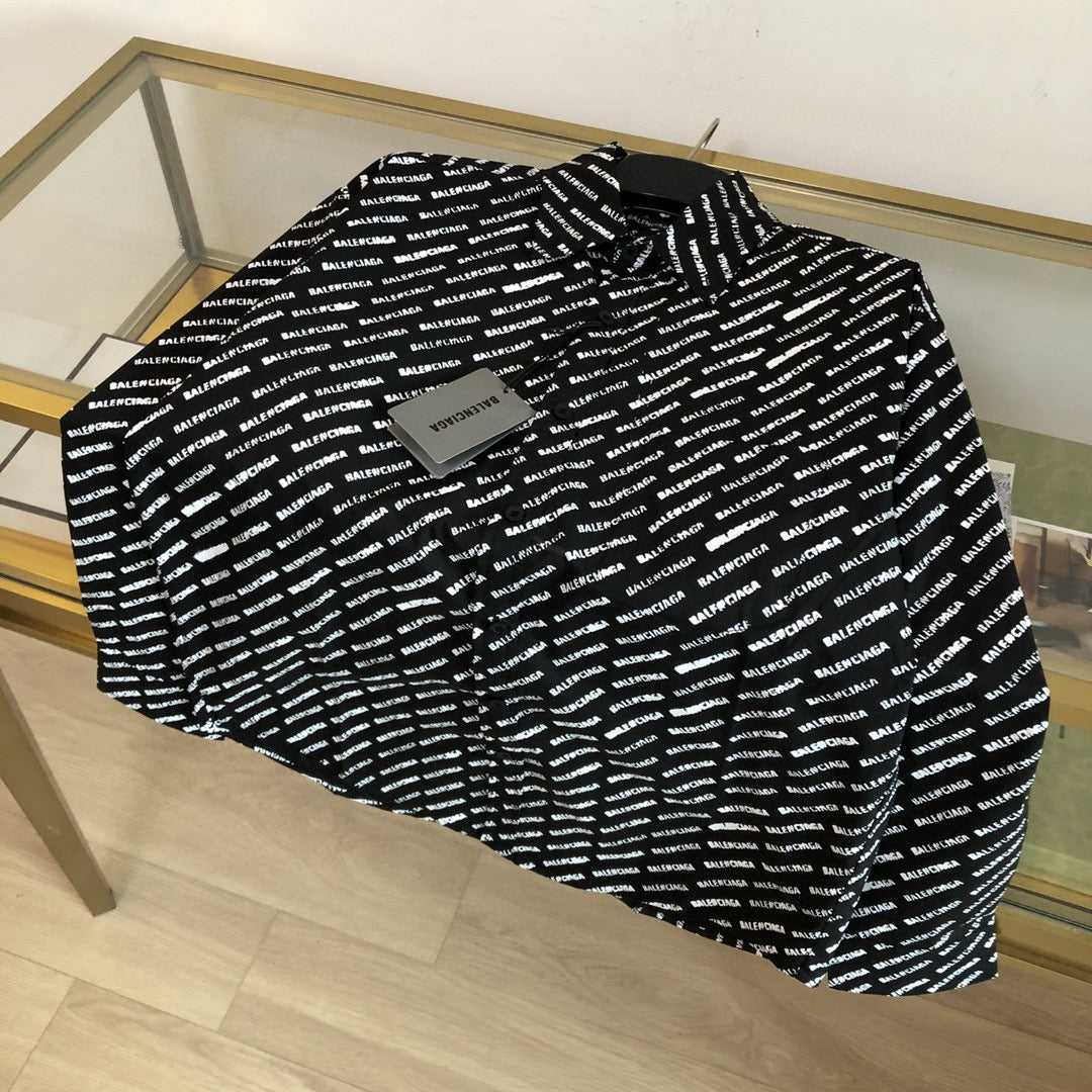 Black Cotton Text Print Long-Sleeve - Men's