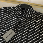 Black Cotton Text Print Long-Sleeve - Men's