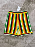 Rasta Striped Knit Shorts - Men's