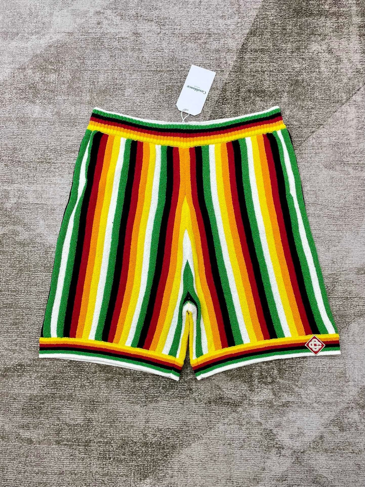 Rasta Striped Knit Shorts - Men's