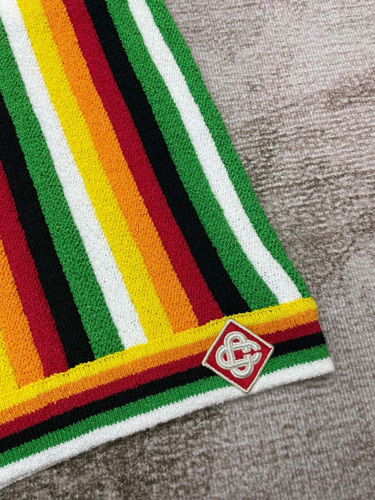 Rasta Striped Knit Shorts - Men's