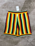 Rasta Striped Knit Shorts - Men's
