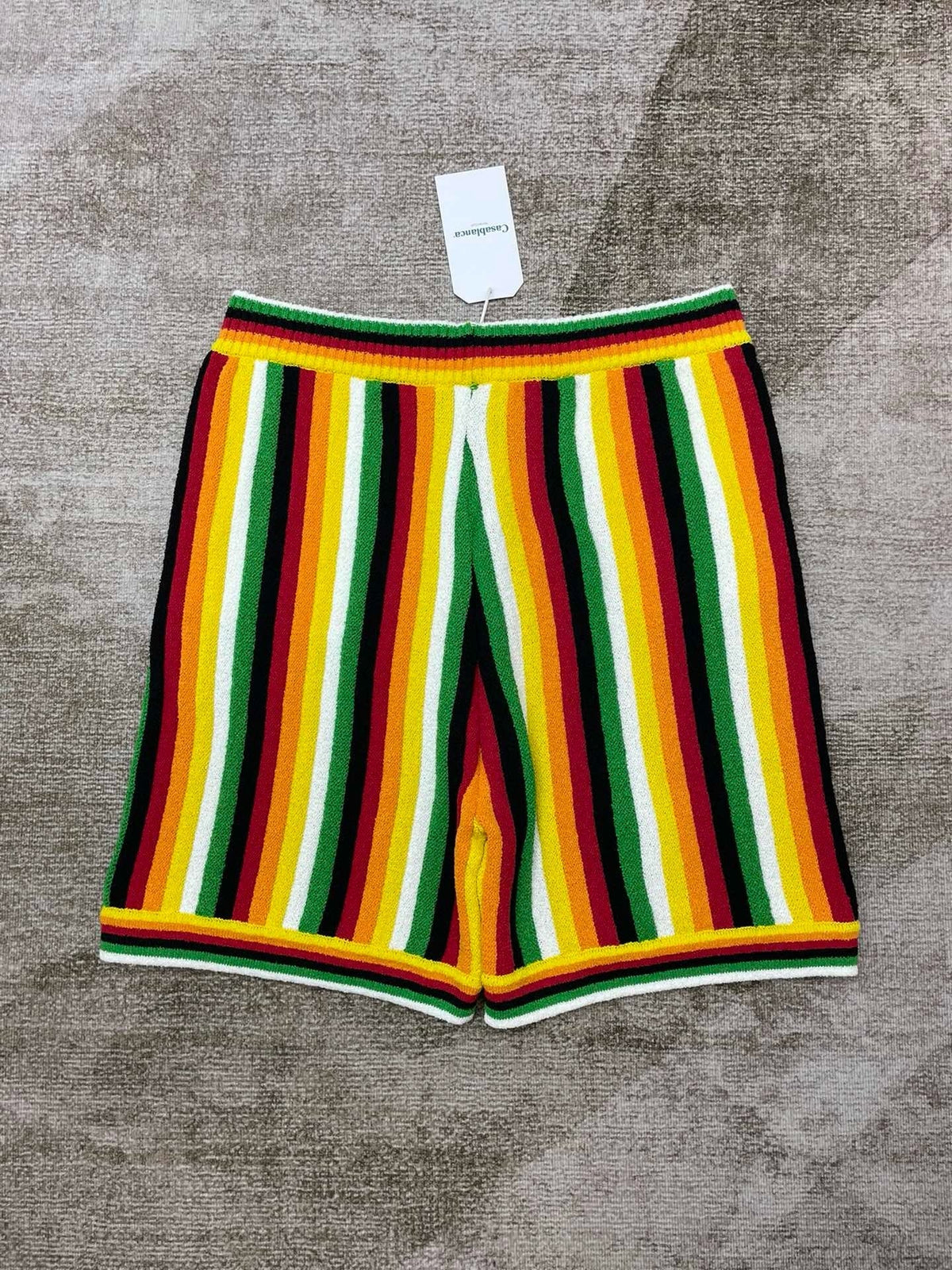 Rasta Striped Knit Shorts - Men's