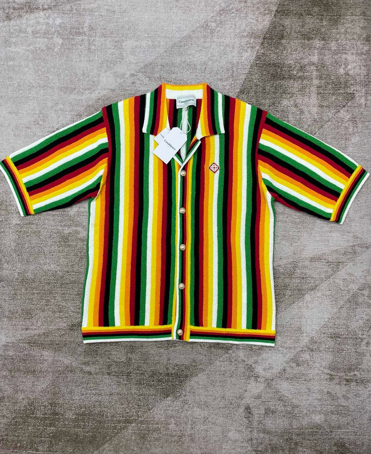 Rainbow Striped Knit Shirt - Men's