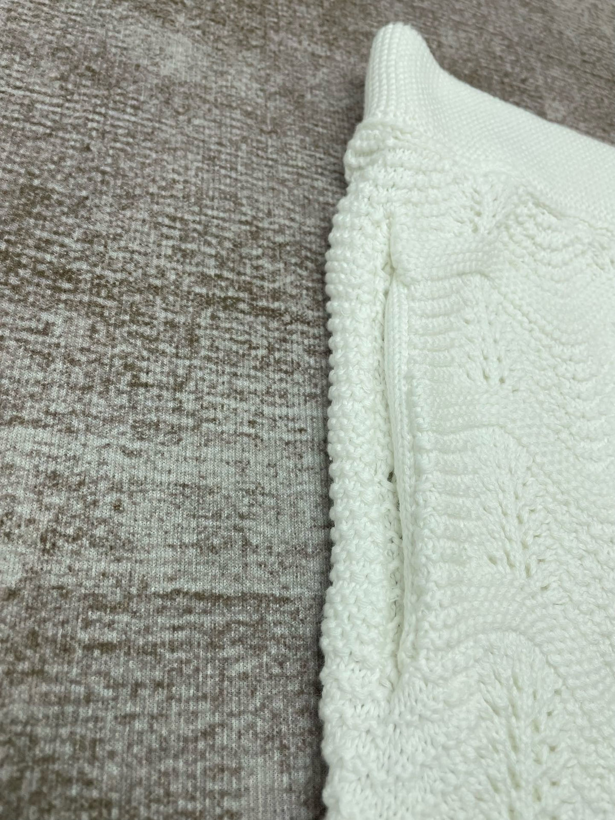 White Knit Scalloped Drawstring - Men's