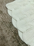 White Knit Scalloped Drawstring - Men's