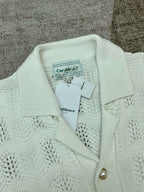 Cream Knit Textured Short-Sleeve - Men's