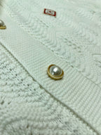 Cream Knit Textured Short-Sleeve - Men's