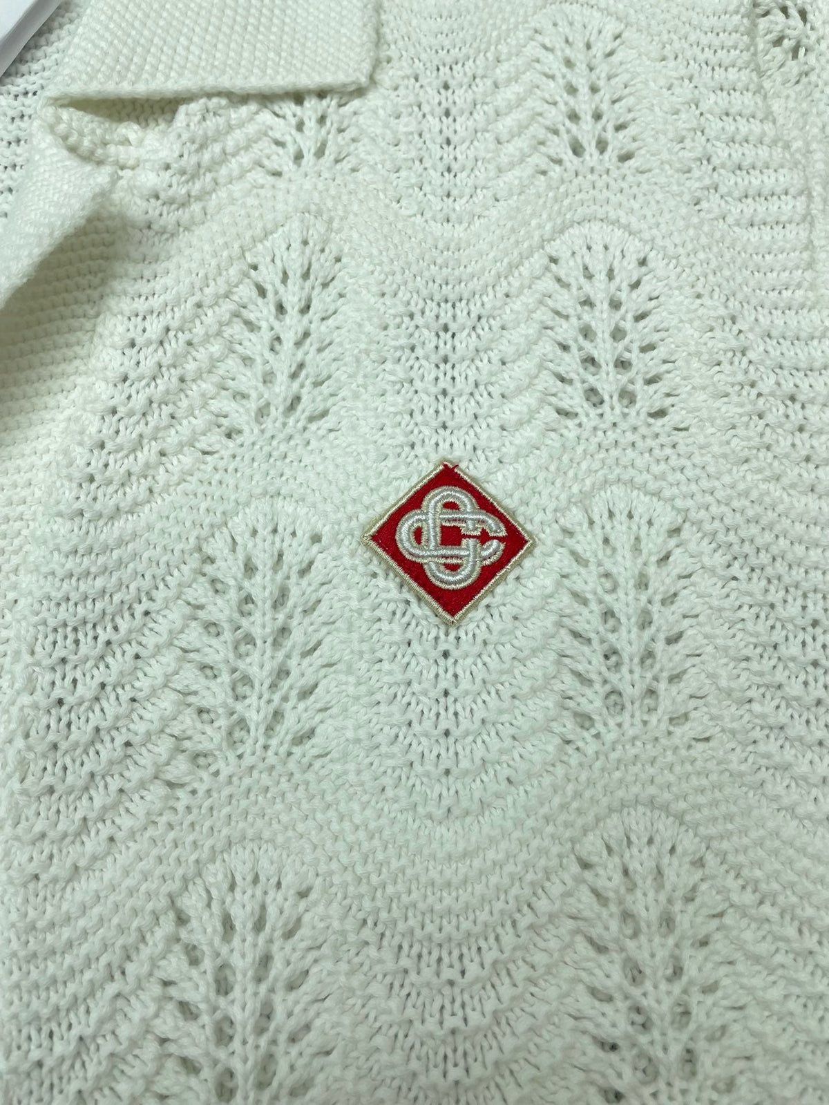 Cream Knit Textured Short-Sleeve - Men's