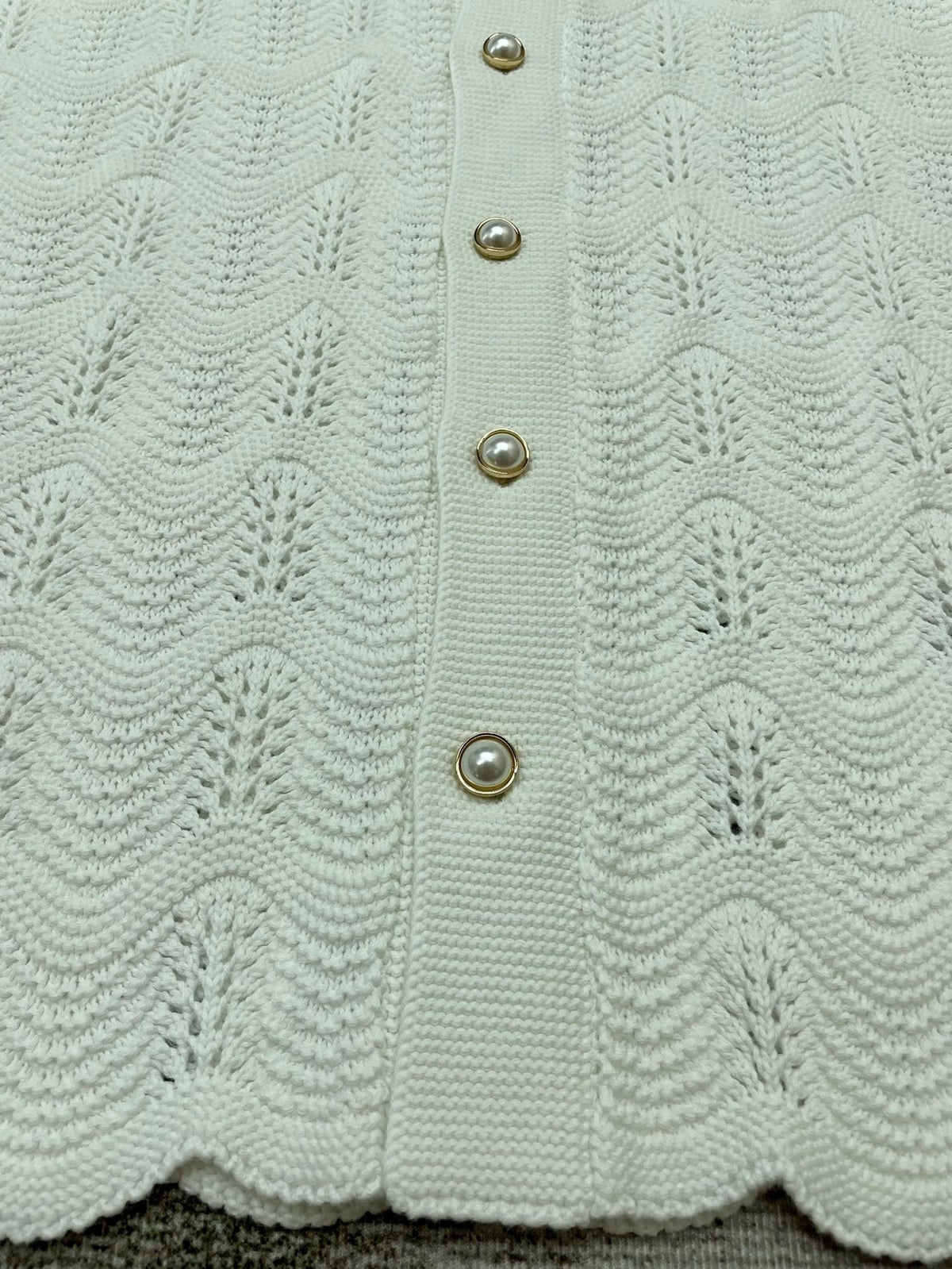 Cream Knit Textured Short-Sleeve - Men's