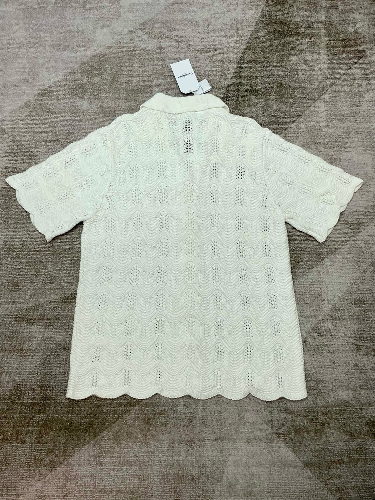 Cream Knit Textured Short-Sleeve - Men's