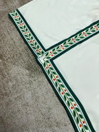 Green Embroidered Trim Silk Shirt - Men's