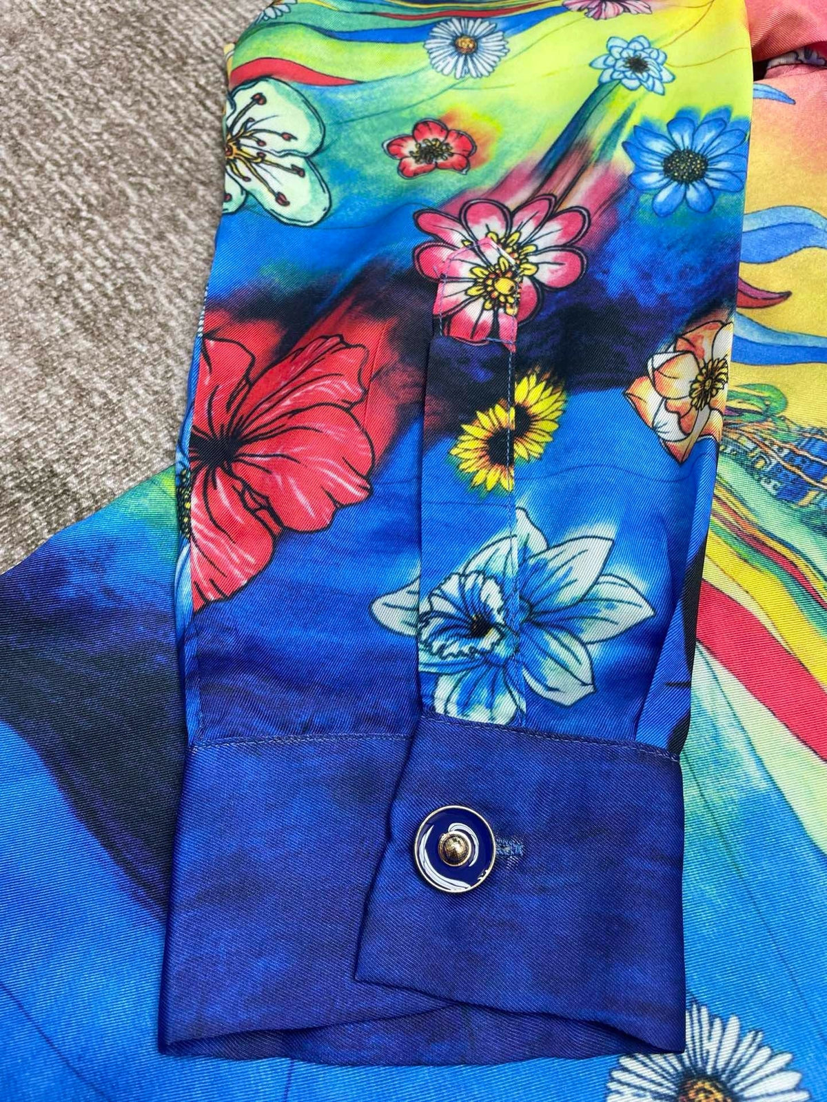 Tropical Floral Print Silk Shirt - Men's