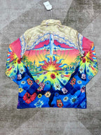 Tropical Floral Print Silk Shirt - Men's
