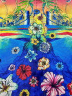 Tropical Floral Print Silk Shirt - Men's