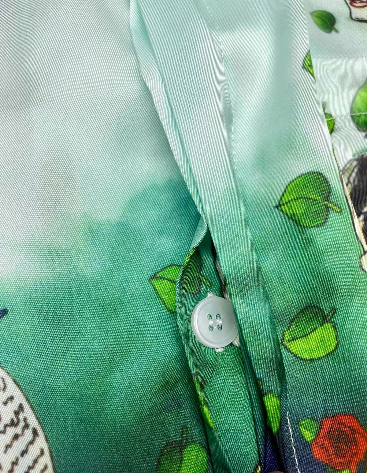 Riviera Scenic Print Silk Shirt - Men's