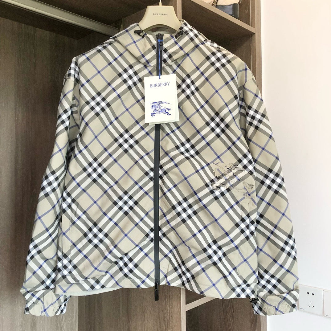 White Check Overshirt Jacket - Men's