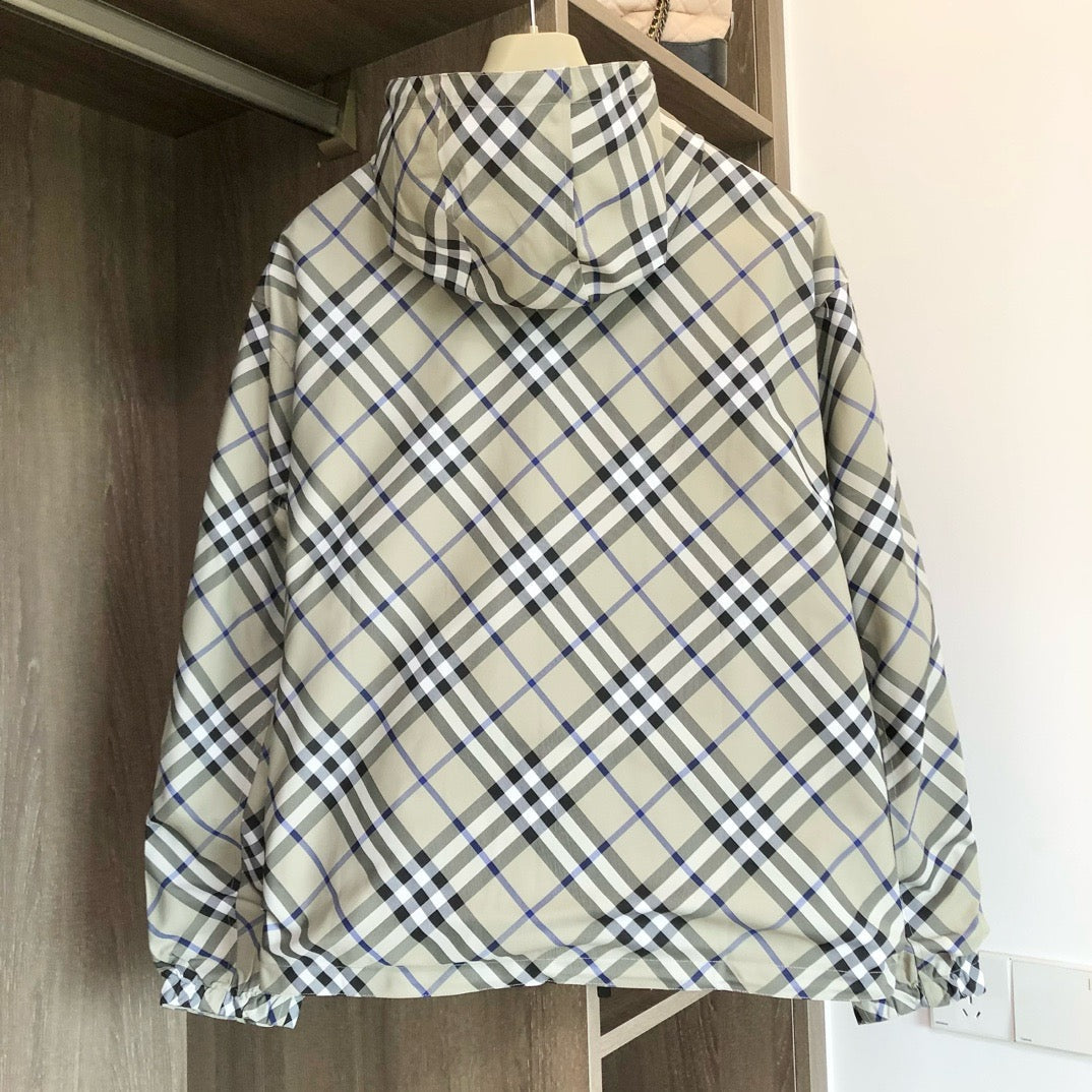 White Check Overshirt Jacket - Men's