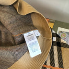 Beige Cotton Check Crewneck - Men's