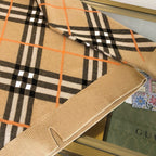Beige Cotton Check Crewneck - Men's