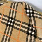 Beige Cotton Check Crewneck - Men's