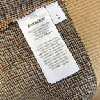 Beige Cotton Check Crewneck - Men's
