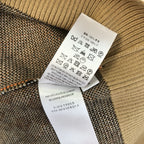 Beige Cotton Check Crewneck - Men's