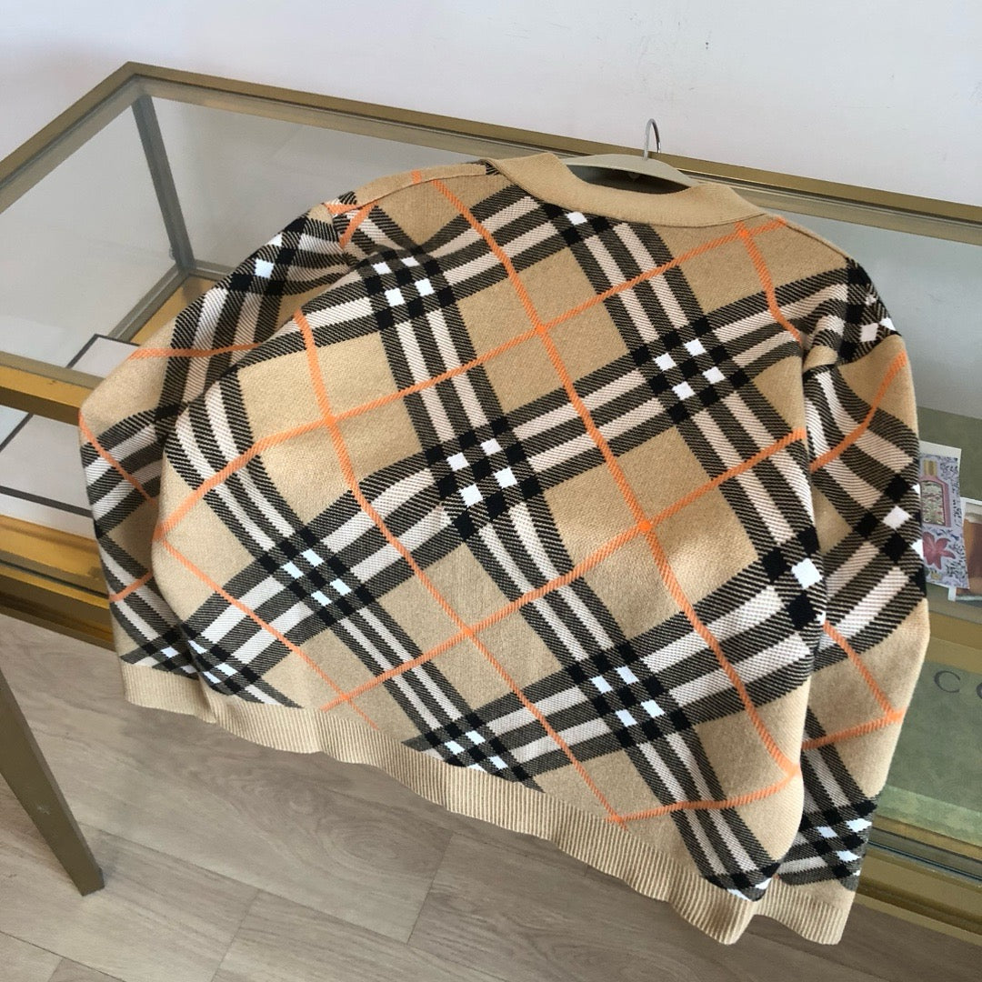 Check Knit Cardigan - Men's