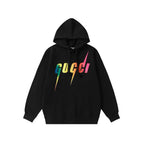 Black Cotton Rainbow Logo Pullover - Men's