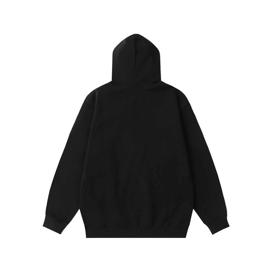 Black Cotton Rainbow Logo Pullover - Men's