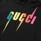 Black Cotton Rainbow Logo Pullover - Men's