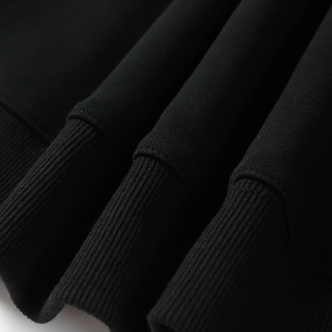 Black Cotton Rainbow Logo Pullover - Men's