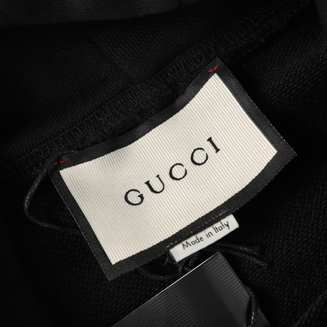 Black Cotton Rainbow Logo Pullover - Men's