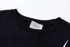 Black Cotton Red Graphic Crewneck - Men's