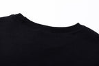 Black Cotton Red Graphic Crewneck - Men's