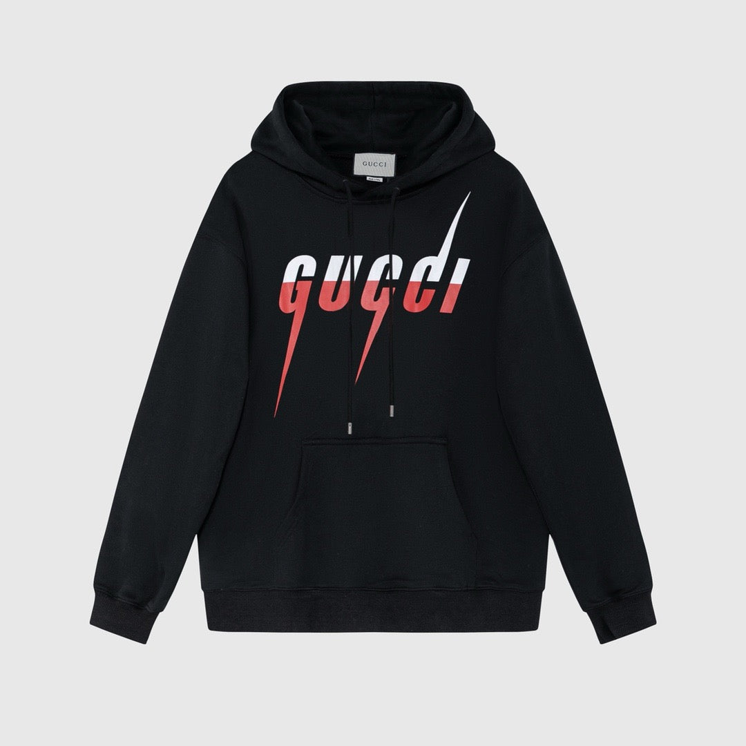 Black Cotton Graphic Pullover - Men's