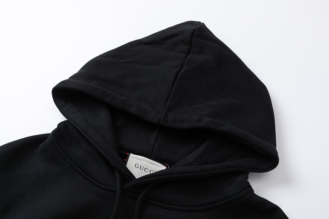 Black Cotton Graphic Pullover - Men's