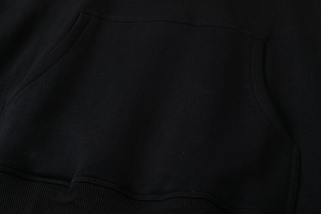 Black Cotton Graphic Pullover - Men's