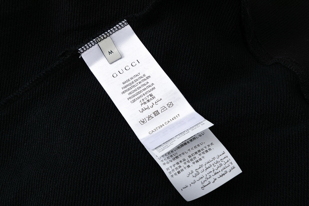 Black Cotton Graphic Pullover - Men's