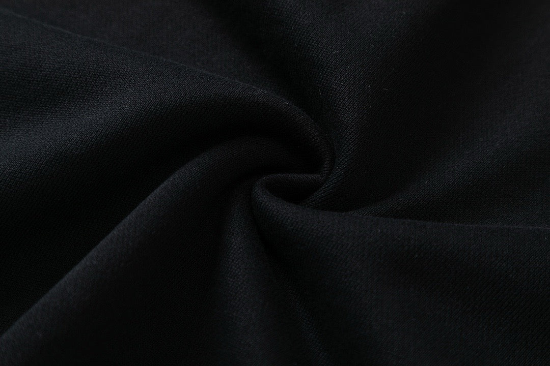 Black Cotton Graphic Pullover - Men's