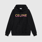Black Cotton Gradient Text Pullover - Men's