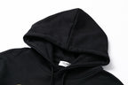 Black Cotton Gradient Text Pullover - Men's