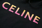 Black Cotton Gradient Text Pullover - Men's