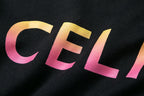 Black Cotton Gradient Text Pullover - Men's
