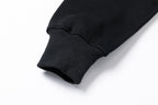Black Cotton Gradient Text Pullover - Men's