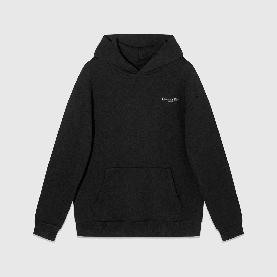 Black Cotton Plain Pullover - Men's